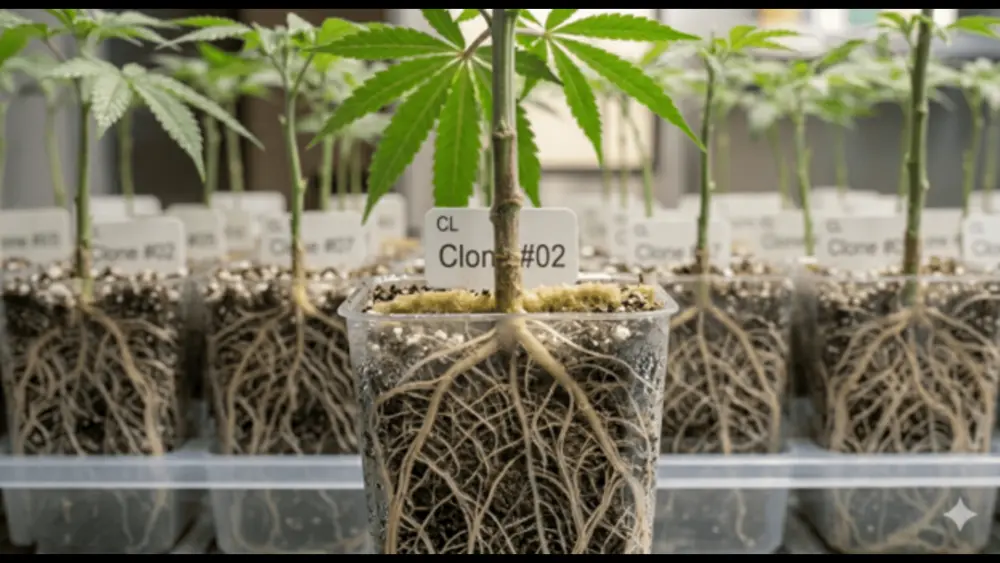 Cannabis-Stecklinge können ein kräftiges Wurzelsystem ausbilden, was ihnen ein rasches Wachstum während der vegetativen Phase ermöglicht.
