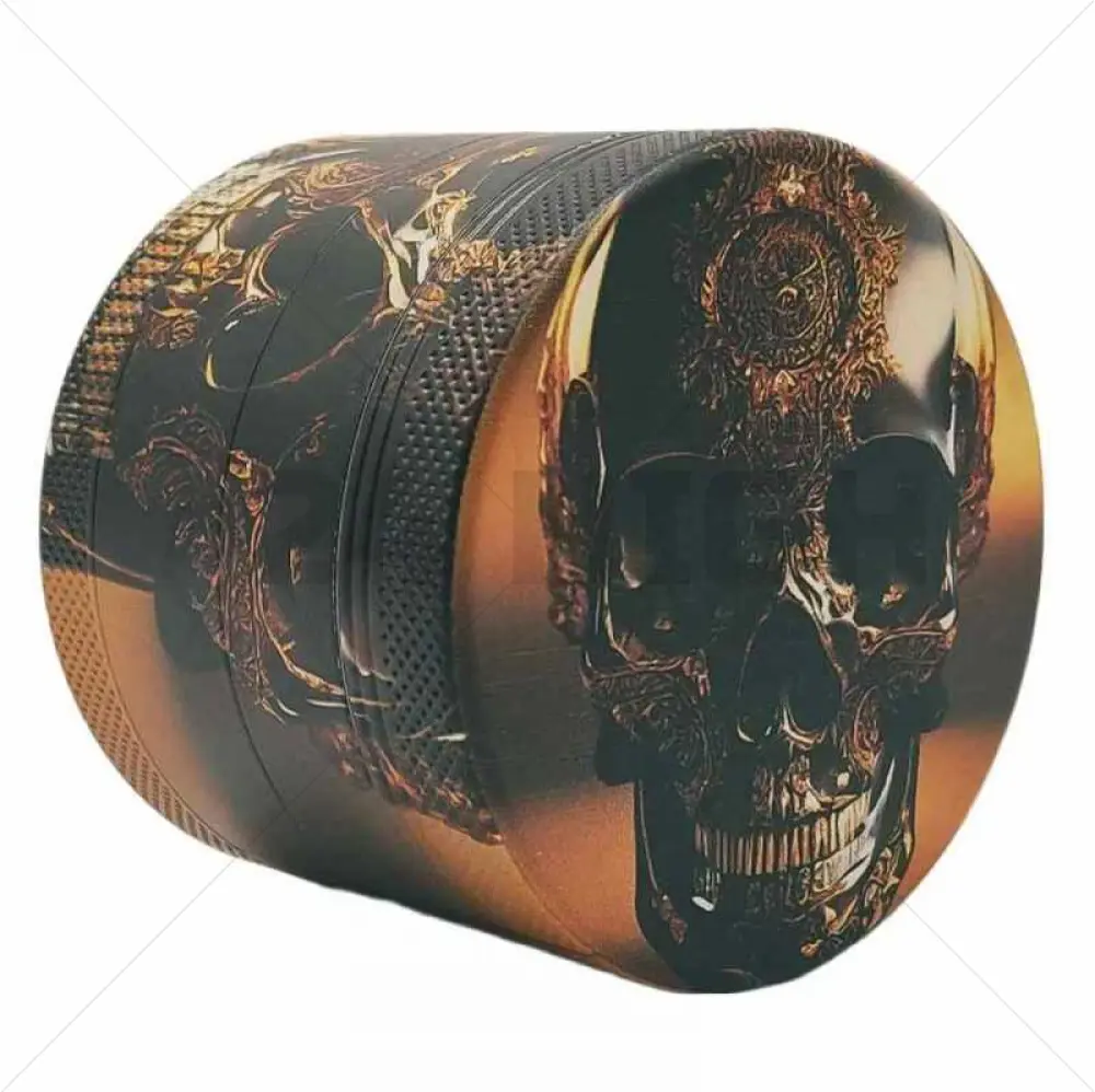 Grinder 4-Teilig XL | Aluminium | Luxury Art Series | Golden Skull 2