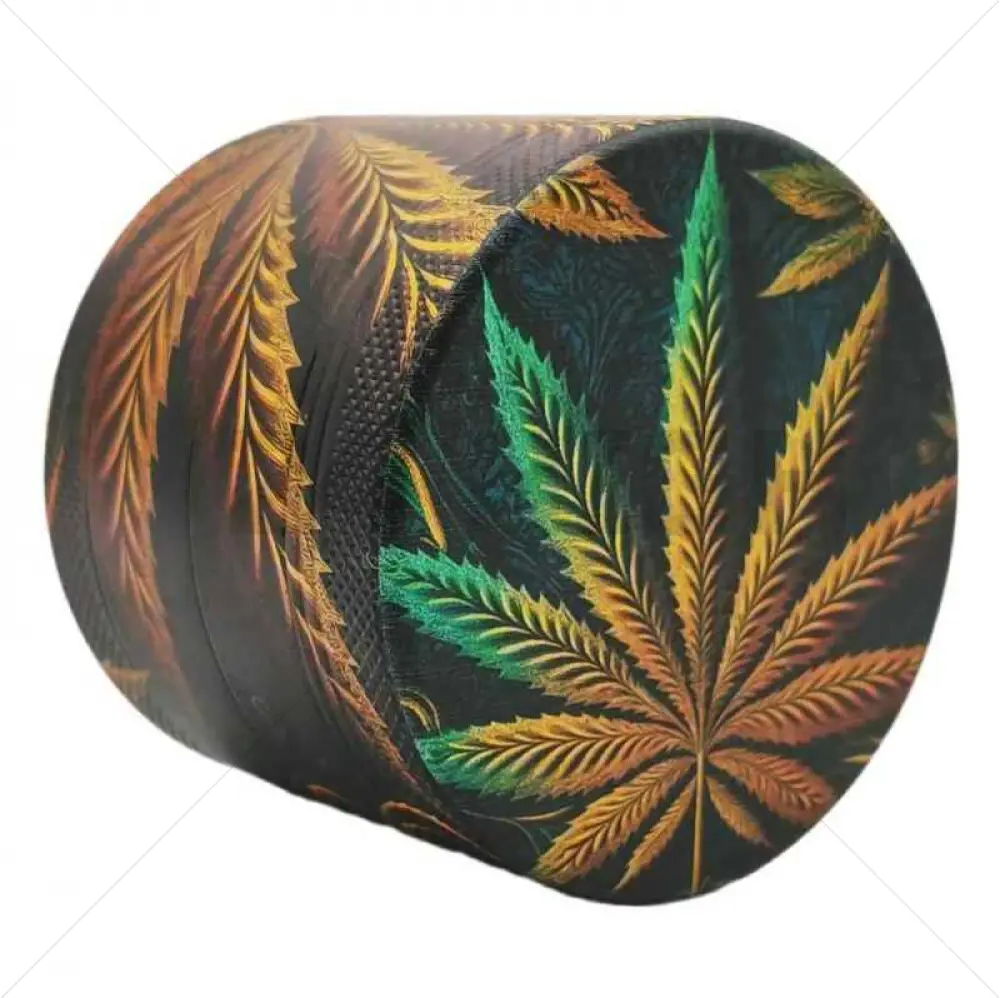 Grinder 4-Teilig XL | Aluminium | Psychedelic Serie | Cannabis Leaf 2