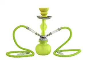Sahbi Shisha Fluor Grün 28 cm, Zwei Schläuche