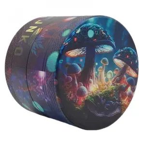 Grinder 4-Teilig XL | Aluminium | Psychedelische Series | Magic Mushrooms 2