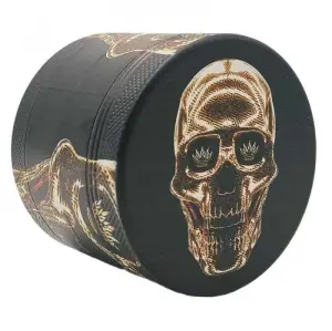 Grinder 4-Teilig XL | Aluminium | Luxury Art Series | Golden Skull 1