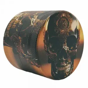 Grinder 4-Teilig XL | Aluminium | Luxury Art Series | Golden Skull 2
