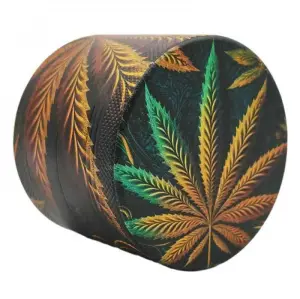 Grinder 4-Teilig XL | Aluminium | Psychedelic Serie | Cannabis Leaf 2