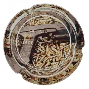Aschenbecher rundes Glas | Luxury Art Series | Gun Art