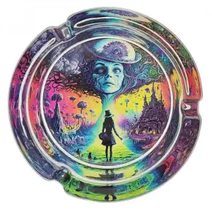 Aschenbecher Rund Glas | Psychedelic Serie | Wonderland 2