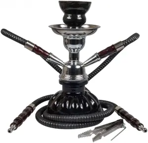 Sahbi Shisha Schwarz 24 cm, Zwei Schläuche